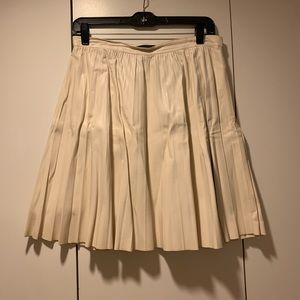 Zara medium faux leather pleated skirt.